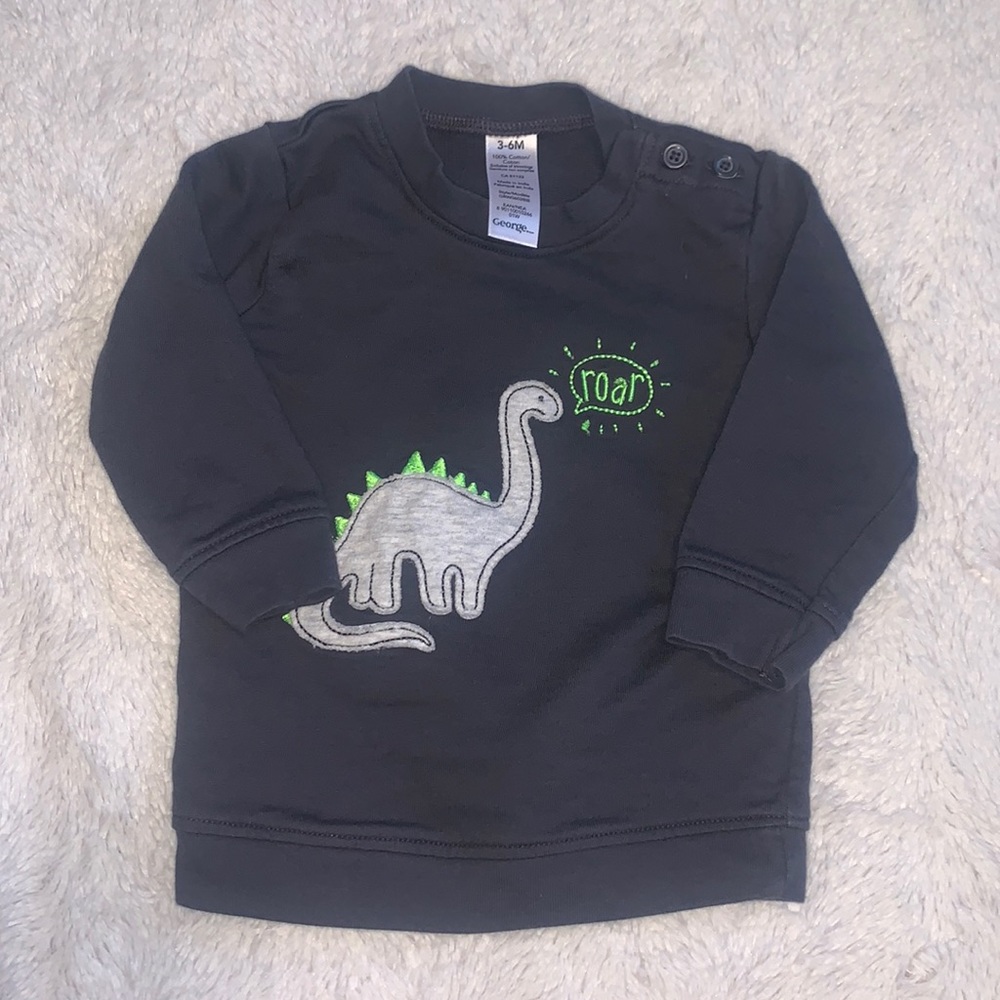 (3 for $10) George Dino 3-6 month gray sweater baby boy